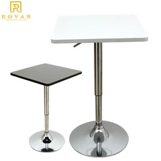 Mesa de bar quadrada com altura ajustável