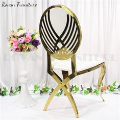 Cadeira de casamento com cruz dourada em aço inoxidável com perna X