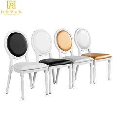 Cadeira Louis de metal estofada com encosto removível para casamento